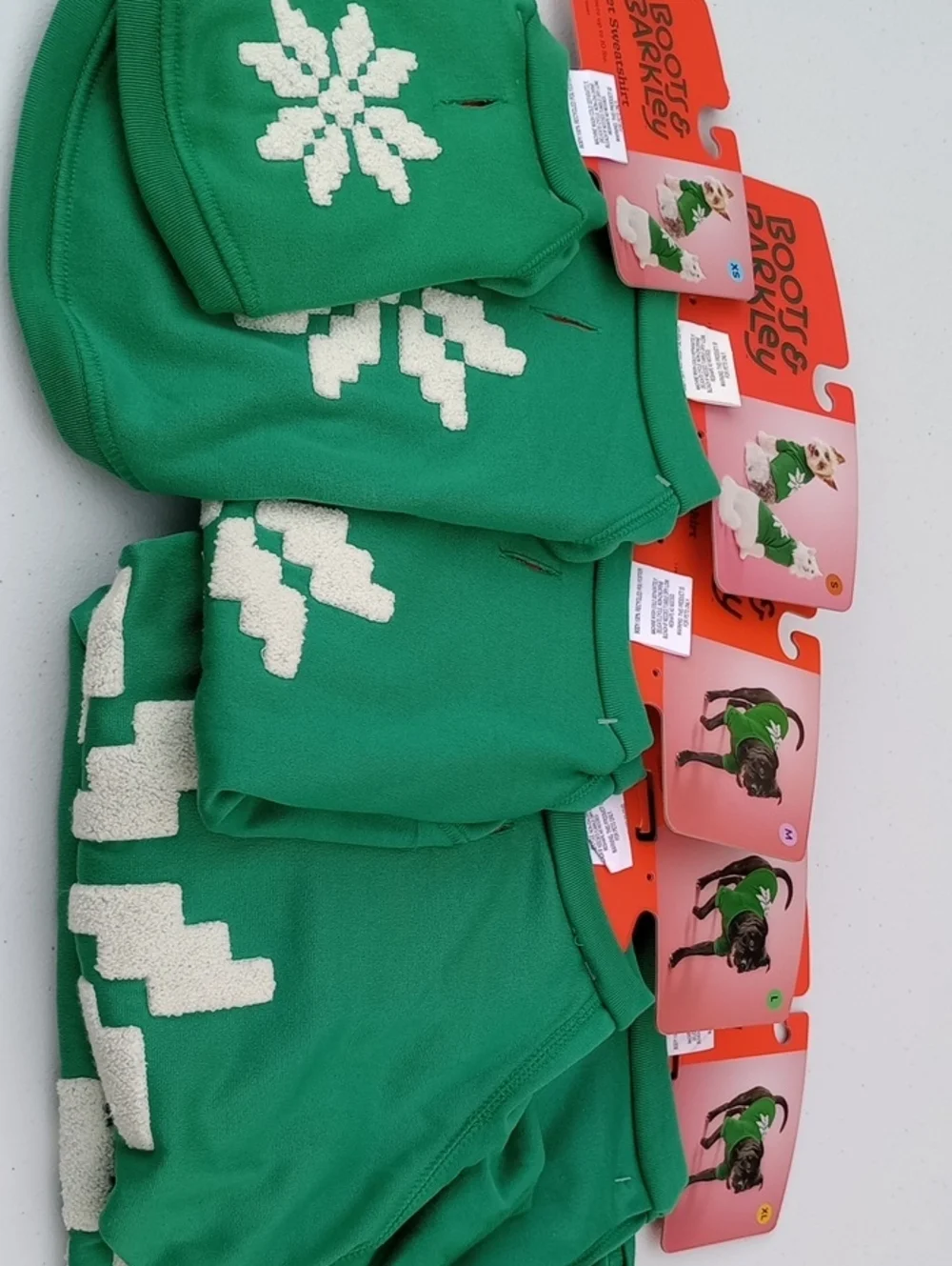 NWT Boots & Barkley Green Pet Sweatshirt with White Snowflake Accent